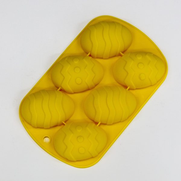 Silicone Six Cavity Easter Egg Mould Yellow