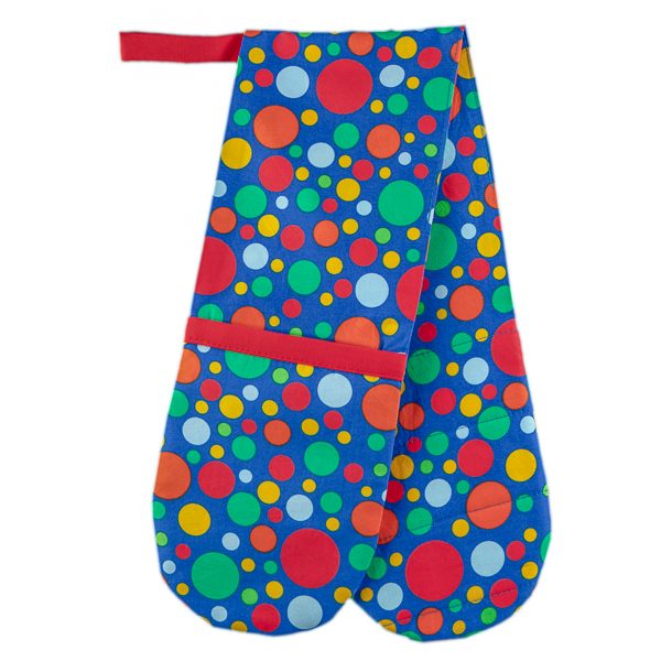 Double Oven Mitt Blue and Spots
