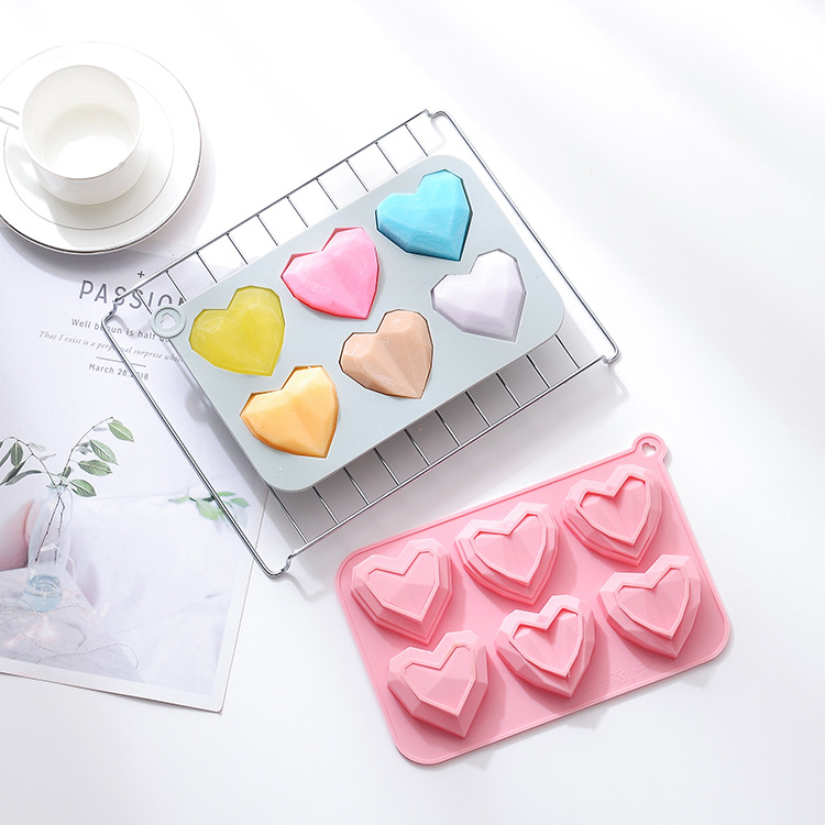 Geo Heart Cake Mini Mould Grey - The Little Cook